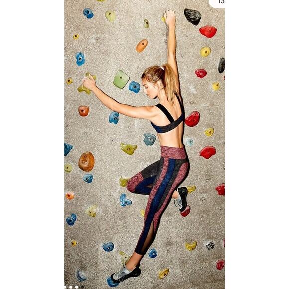 Free People FP Movement Dylan' Colorblock Heather High-Rise Leggings sz S Red - Picture 11 of 16